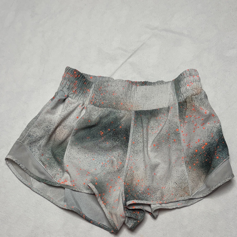 lululemon athletica Gray and Orange Athletic Shorts Size 6